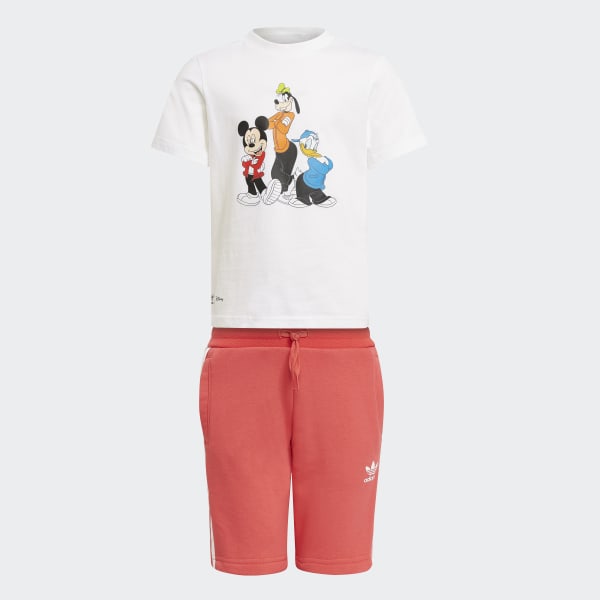 Weiss Disney Mickey and Friends Shorts und T-Shirt Set JLO98