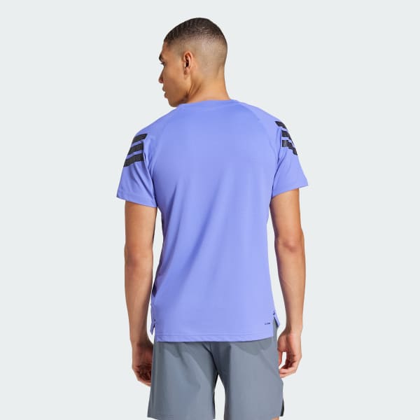 Blau Icon 3-Streifen T-Shirt