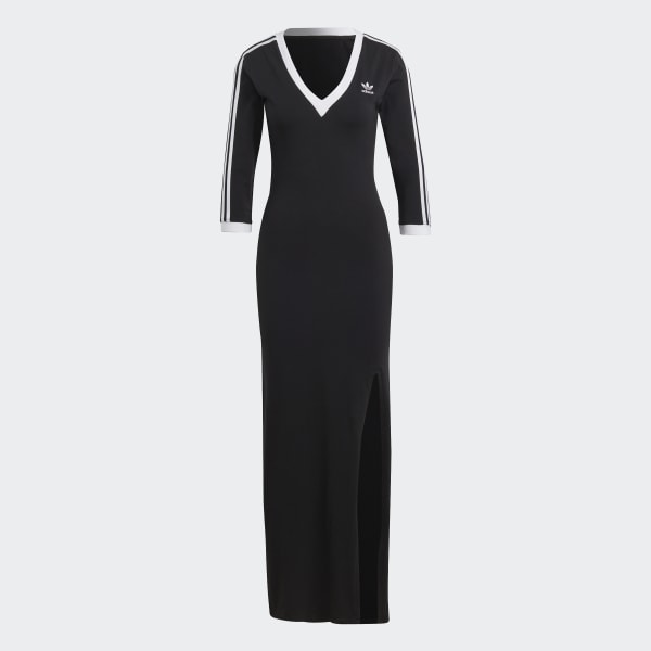 Negro Vestido Maxi Adicolor Classics 3 bandas