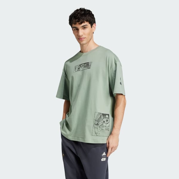 Gronn ADIDAS STAR WARS THE MANDALORIAN T-SKJORTE, LØS PASSFORM