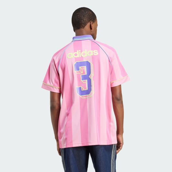 adidas Jacquard Stripe Jersey - Pink | Free Shipping with