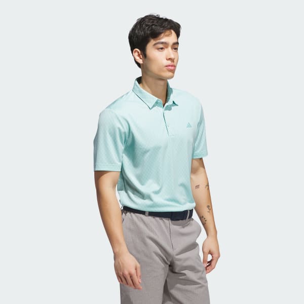 Turquoise Core Allover Print Polo Shirt
