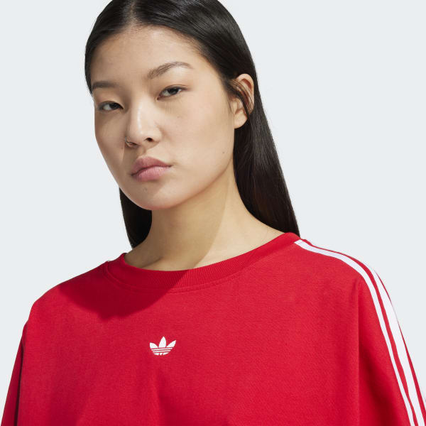 ★adidas★ ADILENIUM 3 Boxy Oversized Tee Red JY8885 WMNS) adidas Adilenium Season 3 Boxy Oversized T-Shirt 'Red