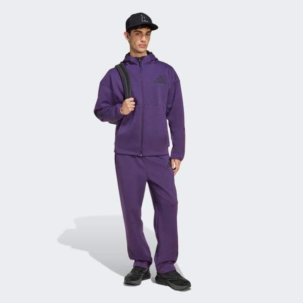 adidas Z.N.E. Full-Zip Hooded Track Jacket - Purple | Free
