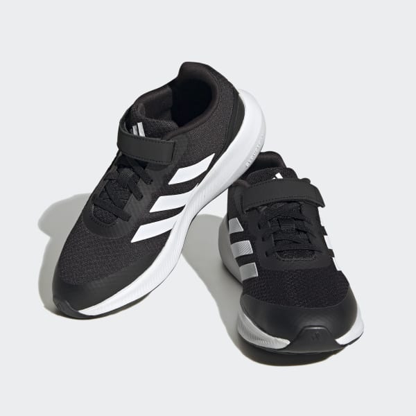 Black 3.0 | adidas Top RunFalcon Lifestyle Shoes Strap adidas Lace - Kids\' US Elastic |