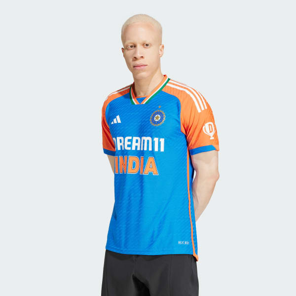 Azul Camiseta Cricket T20I India