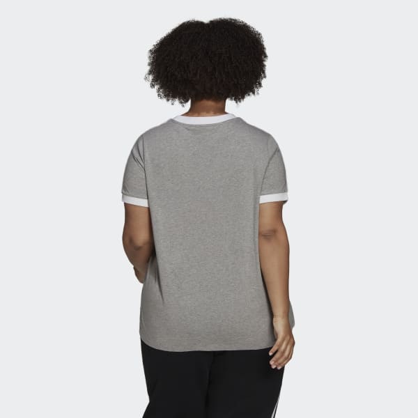 Cinzento T-shirt 3-Stripes Adicolor Classics (Plus Size)