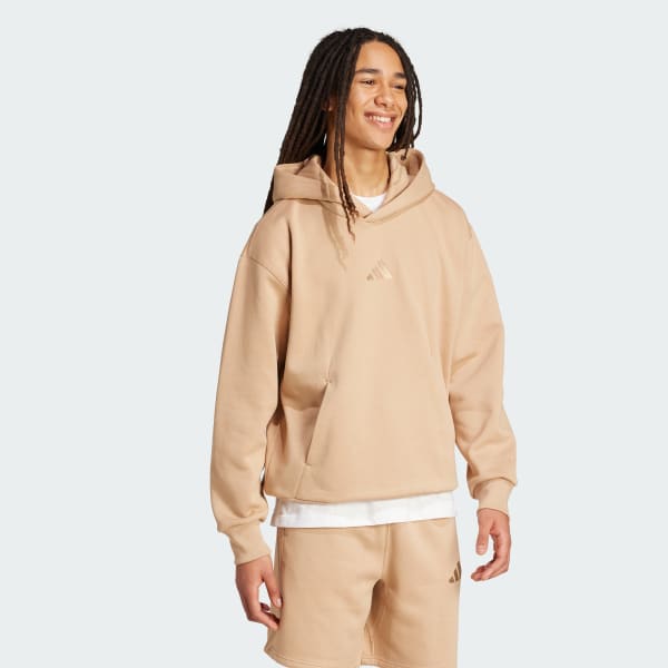 adidas ALL SZN Fleece Hoodie - Brown | Free Shipping with