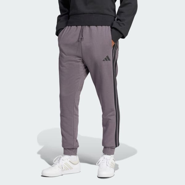grijs Essential 3-Stripes French Terry Broek
