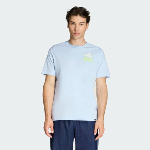 Azul Playera Estampada de Fútbol