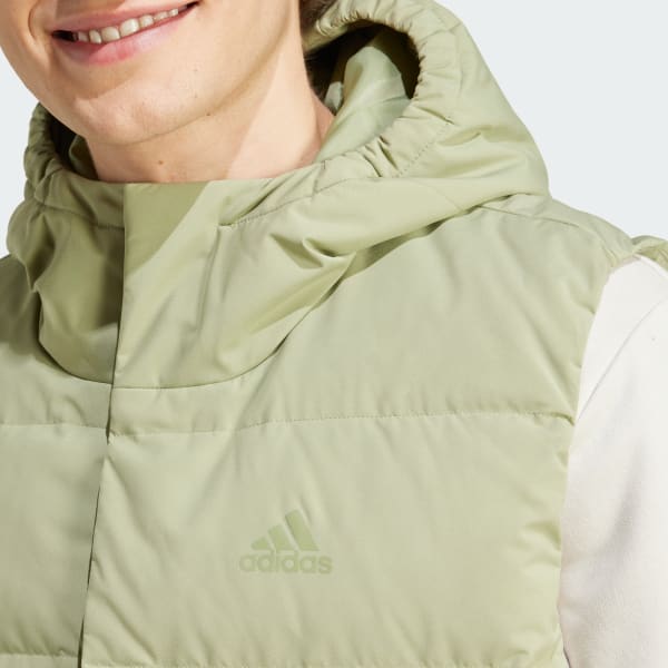 adidas Helionic Hooded Down Vest Green Free Shipping with adiClub adidas US