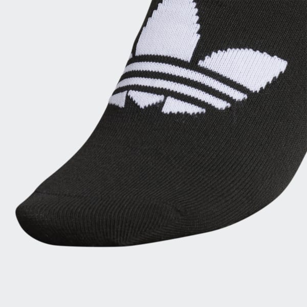 Black Trefoil Superlite No-Show Socks 6 Pairs HHM37A