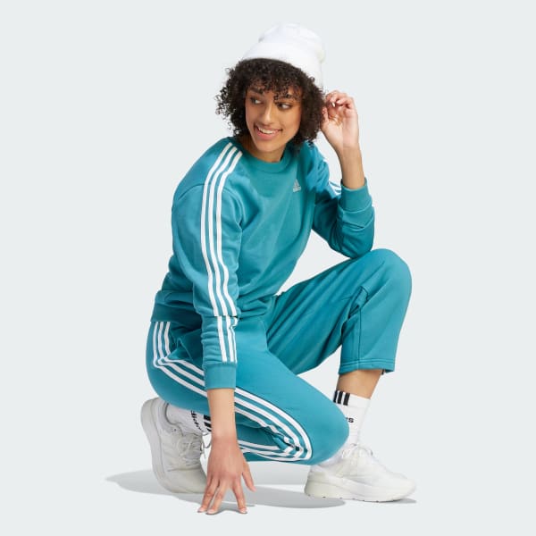 adidas Essentials 3-Stripes Fleece Sweatshirt - Turquoise | adidas Canada
