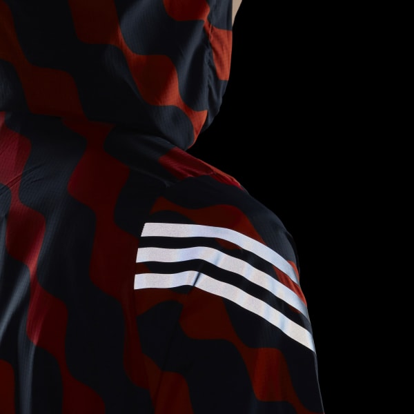 Orange Marimekko Run Icons 3-Stripes Hooded Running Windbreaker