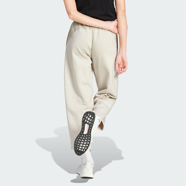Beige Pantaloni Essentials Contemporary Logo Fleece Barrel