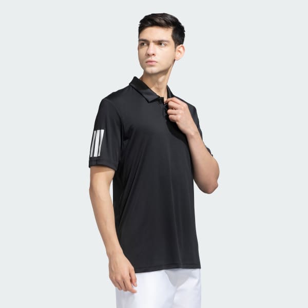 Black Club 3 Stripes Polo Shirt