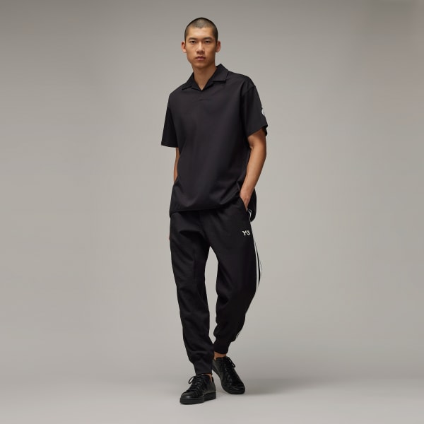Black Y-3 레알 마드리드 트래블 반팔 폴로 셔츠