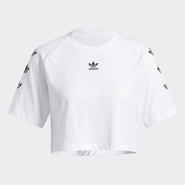Adidas cropped tee white sales