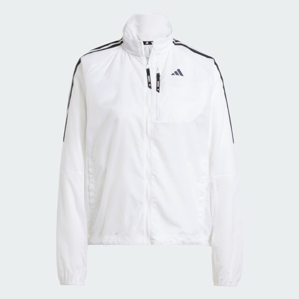 White Own the Run 3-Stripes Packable Jacket