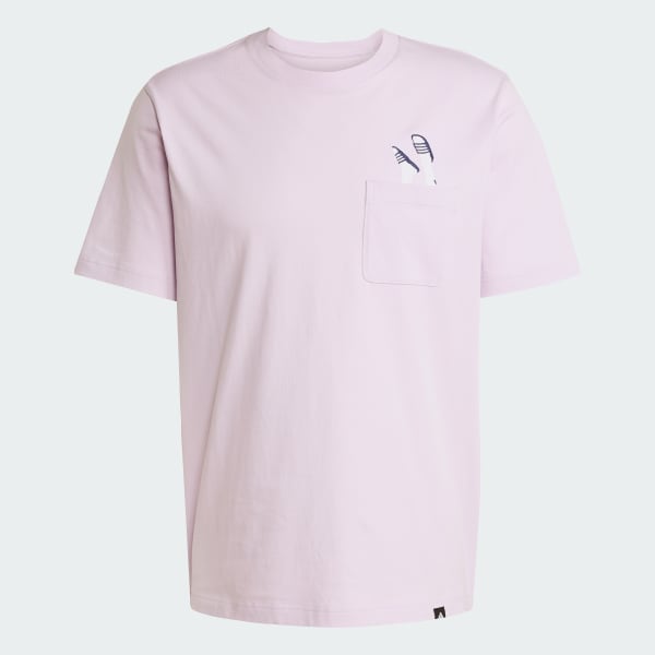 パープル ラウンジ サンダルグラフィック 半袖ポケットTシャツ