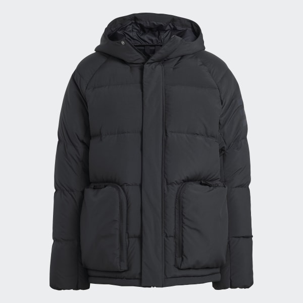 Svart Utilitas Hooded Dunjakke O5619