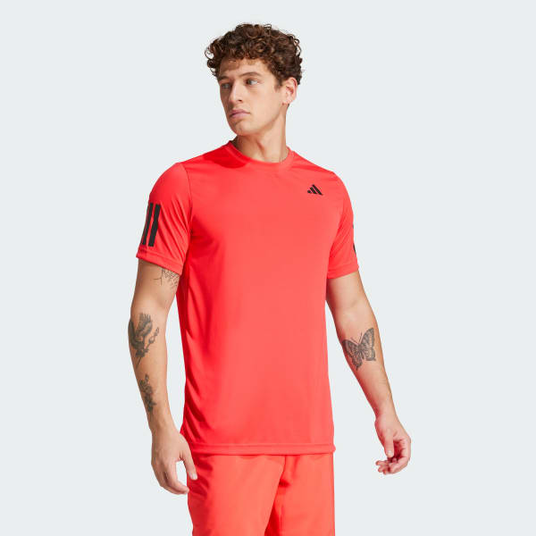 Red Club Tennis Climacool 3-Stripes Tee
