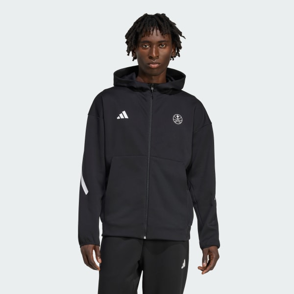 Schwarz PARIS BASKETBALL TRAVEL ADIDAS Z.N.E. KAPUZENJACKE MIT DURCHGEHENDEM REISSVERSCHLUSS