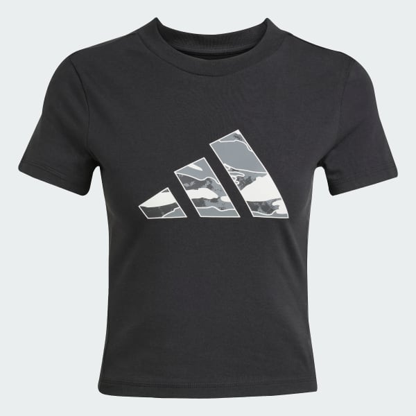 Negro Playera Corta Graphic Camo