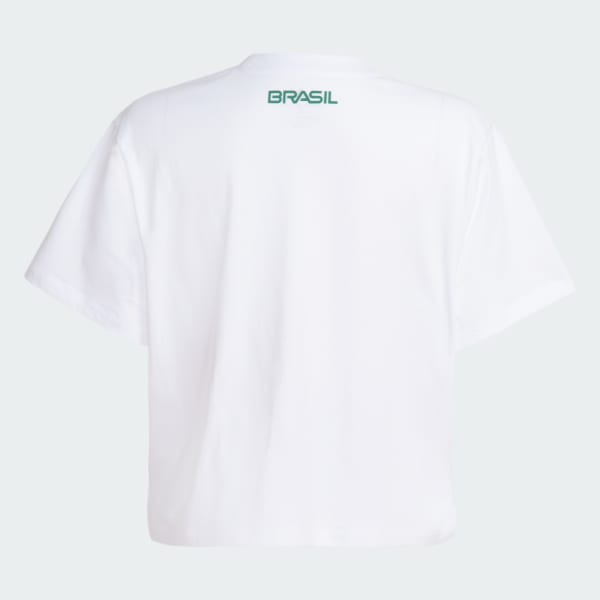 Branco Camiseta Cropped Brasil COB