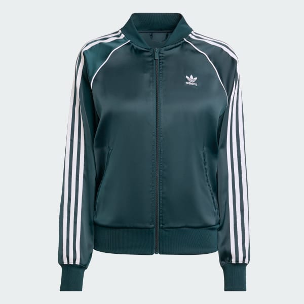 ●2773_2 新品 adidas ルーズサテントラックトップ グリーン M ○2773_2 新品 adidas ルーズサテントラックトップ グリーン M