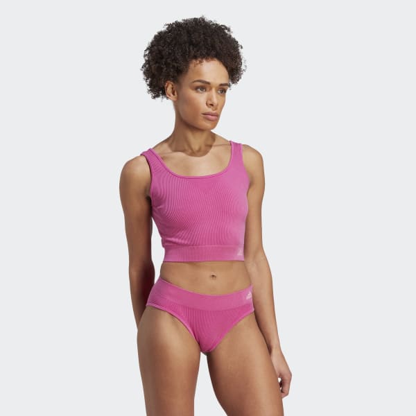 adidas Ribbed Active Seamless Cropped Tank Top Underwear - Pink