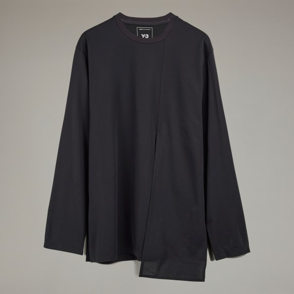 トップス Y-3 3 STRIPE PACKABLE LONG SLEEVE TEE M Y-3 3 Stripe Long Sleeve T-Shirt in Off White/Black Y-3