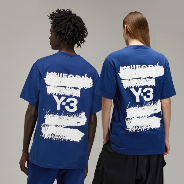 Blue Y-3 Graphic Short Sleeve Tee