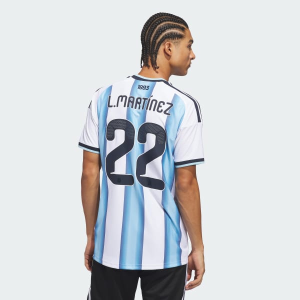 White Argentina 26 Home Martinez Authentic Jersey