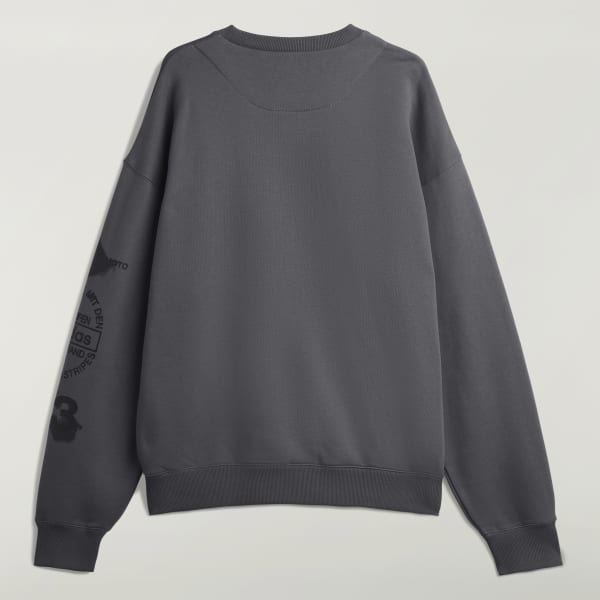 adidas Y-3 Graphic Crew Sweatshirt - Grey | Free Shipping with