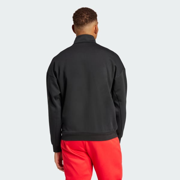 Zwart adidas Z.N.E. Sweatshirt met Korte Rits