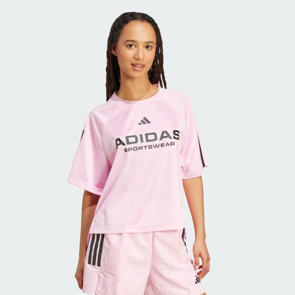 Pink Tiro x Common Goal Jacquard Tee