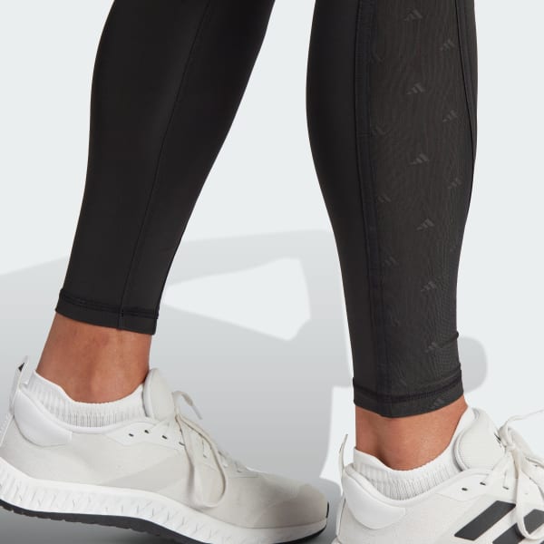 adidas Optime Mesh Full-Length Leggings - Black, Women's Training