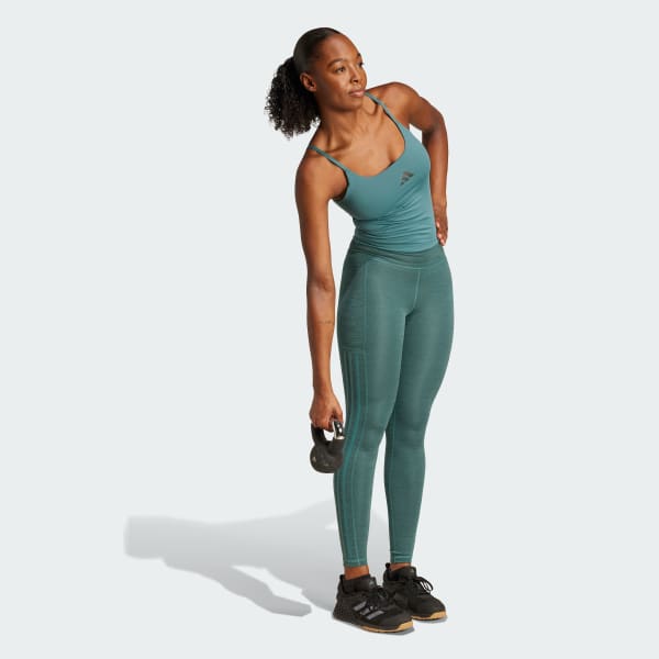 Green Optime Tank With Integrated Light-Support Bra