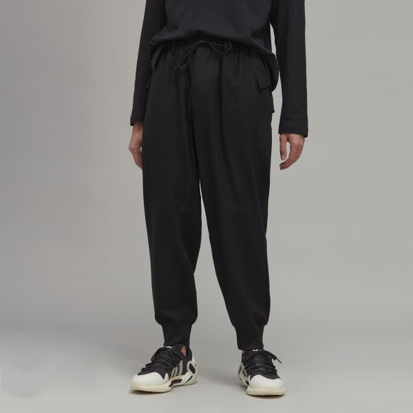 Czerń Classic Wool Flannel Cuffed Joggers E0487