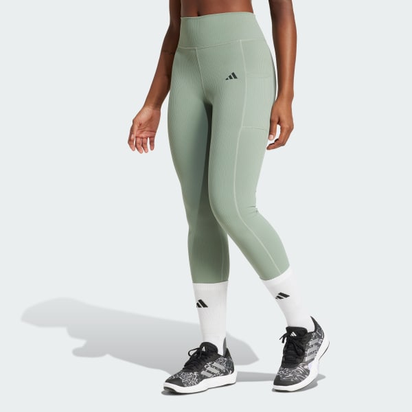 Green Optime Rib 7/8 Leggings