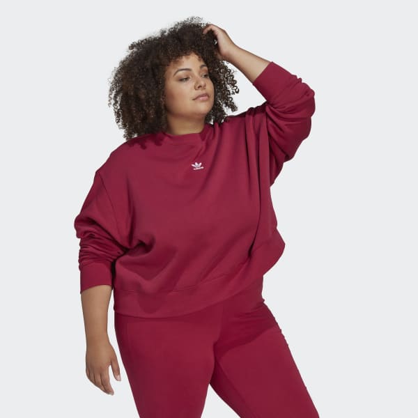 Red Adicolor Essentials Crew Sweatshirt (Plus Size)