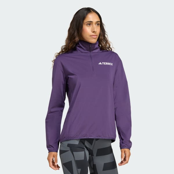 Purple Terrex Multi CLIMAWARM Half-Zip Tech Fleece Jacket
