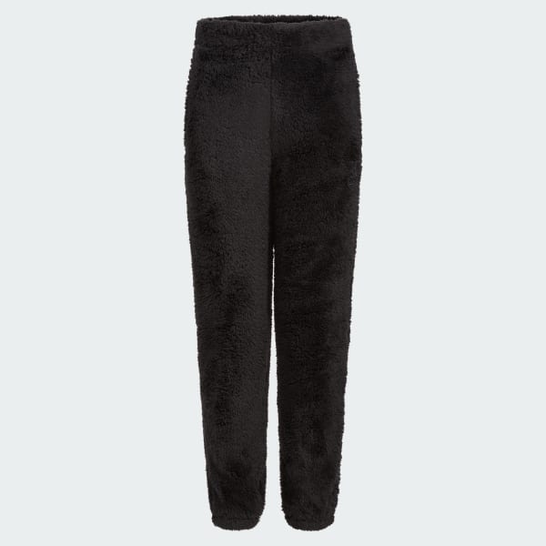 adidas Elastic Waistband Cozy Furry Joggers - Black