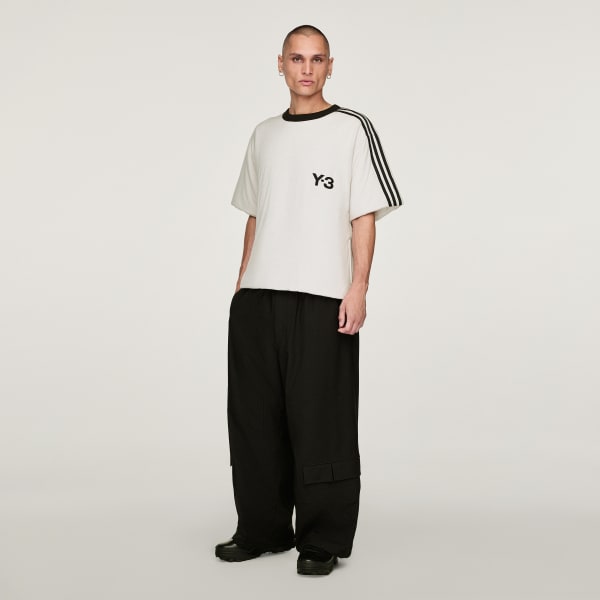 สีขาว เสื้อยืดแขนสั้นบุนุ่ม Y-3 3-Stripes