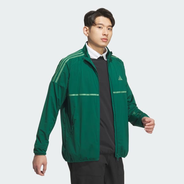 グリーン 【ゴルフ】WIND.RDY スリーストライプス フルジップウィンド