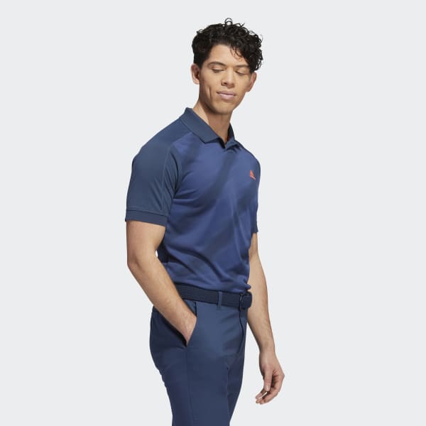 Blue Statement Print Polo Shirt TY840