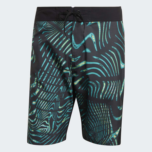 Black Classic Length Graphic Souleaf Board Shorts CZ129