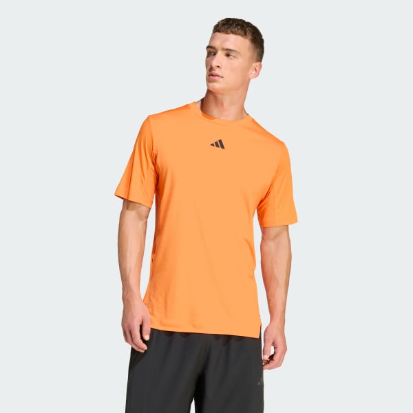 สีส้ม เสื้อยืด D4T POWER 3 STRIPES