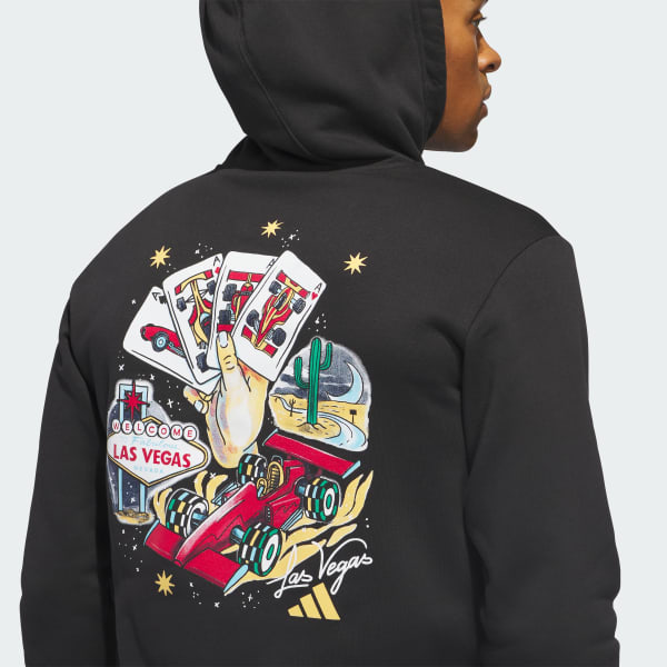 adidas Las Vegas Race Day Motorsport Graphic Hoodie - Black | Free